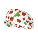 Piante di fragola Frutta Stampa bianca,Fascia elastica per capelli multiuso unisex, fascia antisudore sportiva