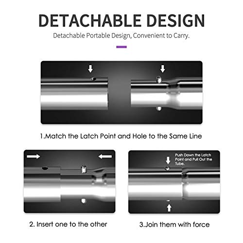 Jsbeuith Pilates Bar Kit with Resistance Band Yoga Pilates Stick Muscle Toning Bar Home Gym Workout Exercise Bar with Foot Loop for Total Body Workout Stretch, Sculpt, Twisting, Sit-Up (Purple)