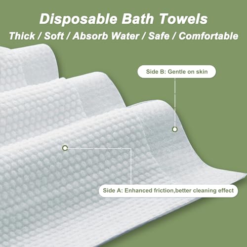 Paquete de 10 Toallas Desechables para Baño de 55" x 27.5" Ultra Suaves y de Secado Rápido, Toallas Corporales Portátiles para Viaje, Camping, Playa, Gimnasio, Sauna y Spa miniatura 5