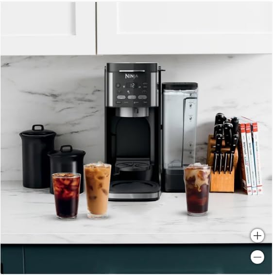 Miniatura 4 de Ninja DualBrew XL - Cafetera con opciones calientes y heladas, jarra de 12 tazas, preparación rápida, espumador plegable, ajustes programables,