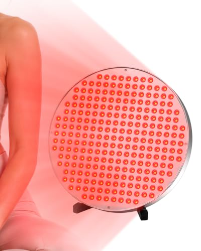 KTS Rotlichtlampe 660nm & 850nm, 250 LEDs Rotlicht Panel, 50W LED-Infrarotlampe mit höhenverstellbarem Ständer, Rotlichttherapie für Gesicht & Körper