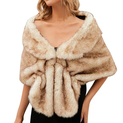 Étole peluche synthétique contre le froid pour robe de mariée et tenue de gala