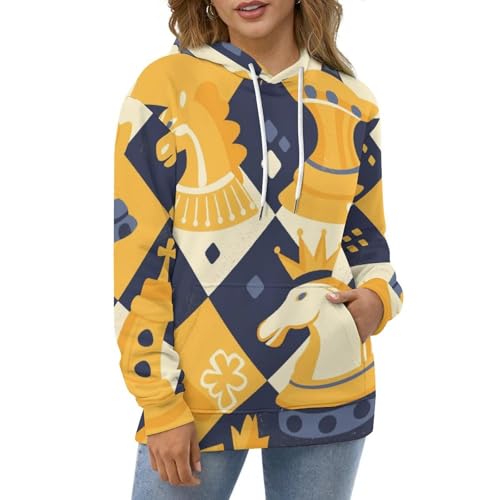 Échecs de dessin animé sweat à capuche avec motif graphique original taille S - 2