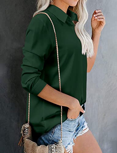 Image of Magritta Women's Shirts Fashion Casual Loose Fit Long Sleeve Button Down Lightweight Collared Blouse Tops