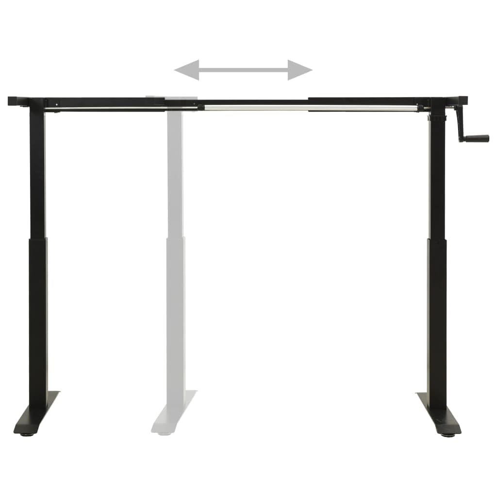 Telaio da scrivania regolabile in altezza in acciaio al carbonio con manovella, larghezza 102-160 cm, altezza 71-113 cm, adatto per sistemi di grandi spazi, postazioni di lavoro doppie, team
