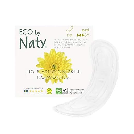 Eco by Naty, Compresas, Normal, 1 pack con 15 piezas. Hechas a base de fibras vegetales. Veganas. 0% plástico.