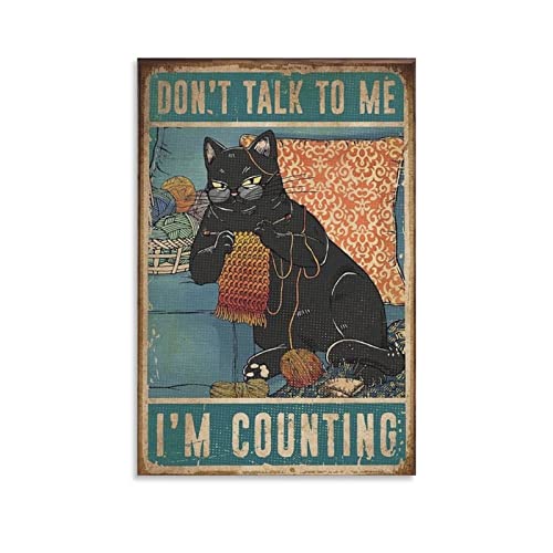 RBWBlack Poster sur toile en tricot noir 30 x 45 cm Cover