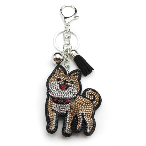 Porte-clés Akita marron en forme de Shiba Inu pour homme et femme