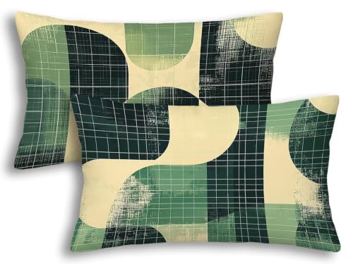 Fundas cojines rectangular 40x80 terciopelo verde juego de 2 fundas para almohada de cama 2