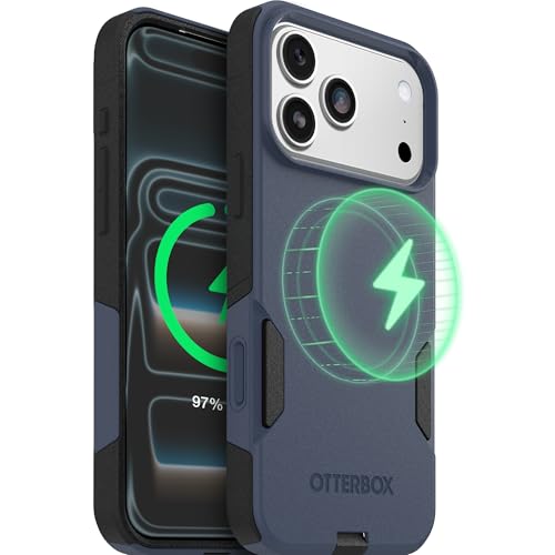 Image of OtterBox iPhone 17 Pro Max (Only) - Commuter Series Case - Built-in MagSafe - Thin, Dual-Layer, Pocket-Friendly, Port Cover - Midnight Sky (Blue /Black)