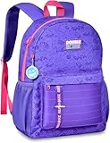 Mochila Escolar Juvenil para Adolescente, Roxa, Bolsa de Costas