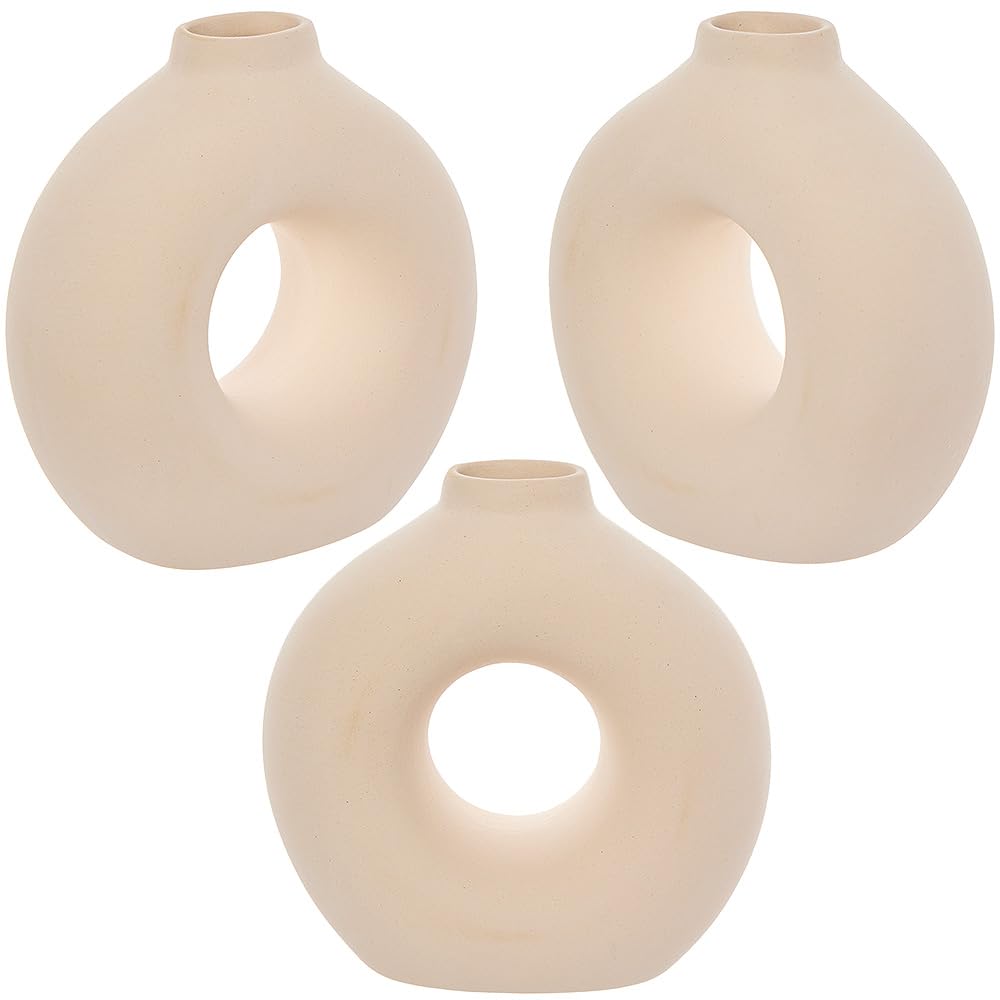 Baker Ross FX702 Ceramiczne wazony na pączki - zestaw 3 sztuk, ceramiczne półfabrykaty do dekoracji