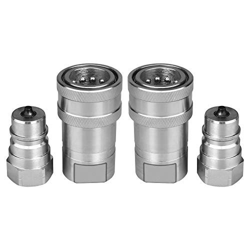 6 Raccords Hydrauliques 1/2 NPT Style Pioneer - Avec Bouchons Anti-poussière