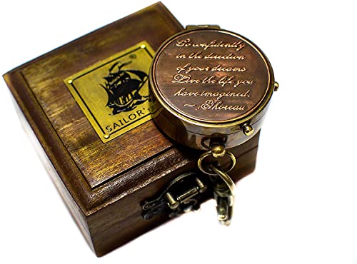 Engraved Brass Pocket Compass