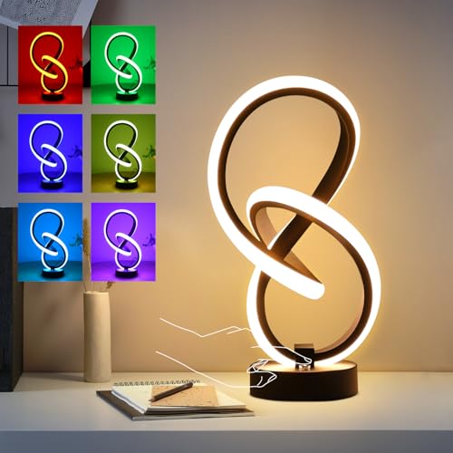 Vocevos-Bedside-Table-Lamp-Set-of-2-LED-Spiral-Modern-Table-Lamp-Nightstand-for-Bedroom-3-Way-Dimmable-7-Colors-10-Modes-RGB-Lamp-Ambient-Lighting-Gifts