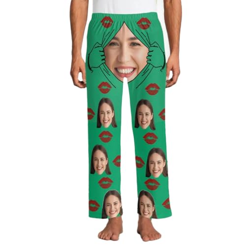 Personalized Photo Lounge Pants for Men & Women, Custom Face Pajama Pants –Funny Summer Sleepwear with Your Face, Lightweight Polyester
