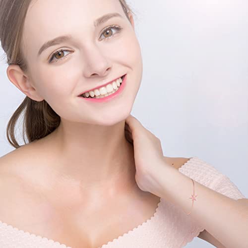 Image of Cuoka Starfish Bracelet 925 Sterling Silver with White Fire Opal Chain Bracelets Ocean Jewelry Birthday For Women