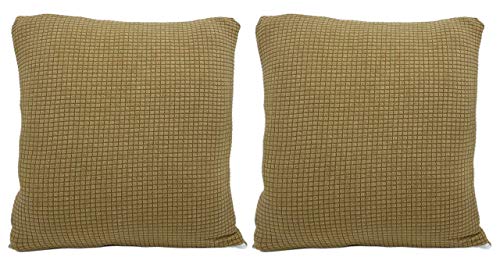 Image of House of Quirk Jacquard Throw Pillow Case Cushion Cover Home Sofa Decorative (Cover Only,No Insert)(16.5x16.5 inch / 42x42cm) (Beige, 2)