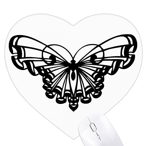 Tapis de souris en forme de coeur aile de papillon contre fatigue