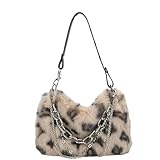 ZSLFCBD Handtasche Damen Umhängetasche Herbst Winter Kette Handtaschen Print Clutch Geldbörsen...