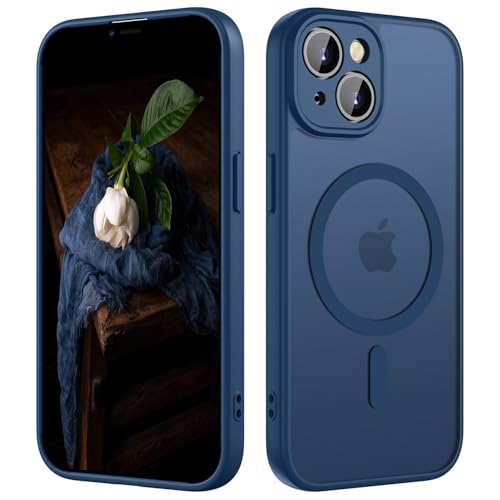 HGH Magnetisch Hülle für iPhone 13 6,1 Zoll mit Kameraschutz für Magsafe, Transluzente Matt Rückseite Dünn Stoßfest Hand...