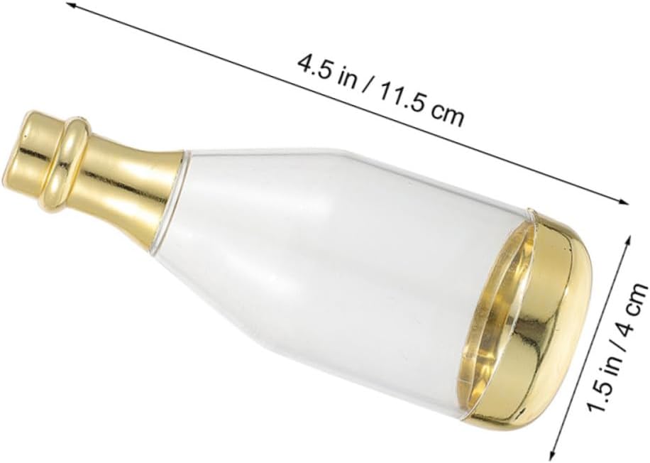 TIDTALEO 20pcs Gold Mini Bottle Shaped Candy Boxes Wedding Favor Party Boxes Candy Bottle Containers for Wedding Birthday Celebration Packaging