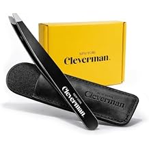 Cleverman Precision Slant Tweezer Expert Eyebrow and Facial Hair Removal, Ideal for Ingrown Hair & Splinters, Travel Tweezer