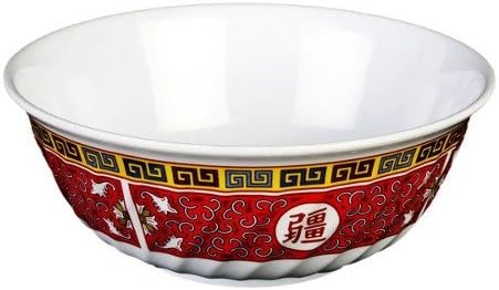 Thunder Group 12-Pack Longevity Collection Swirl Bowl, 6-Inch Diameter, Red