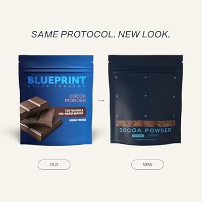 Blueprint Bryan Johnson Non Dairy Cocoa Powder Elite Level Flavanols 100% Pure Cocoa Low Fat Unsweetened Cocoa Undutched Keto Friendly Great for Baking, Cooking & Smoothies 12oz Bag