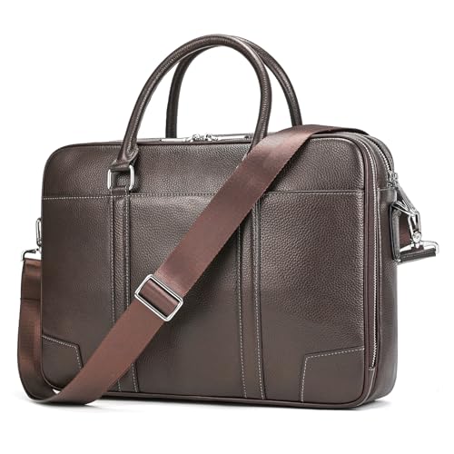 Sac de travail fin et professionnel en cuir véritable pour ordinateur