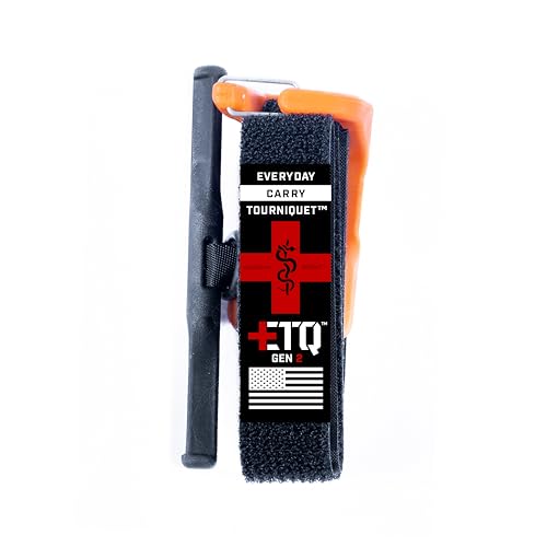 Snakestaff Systems Tourniquet - ETQ Gen 2 Made in The USA | EDC Gear for Trauma Kits, Tourniquet Kits, and Medical Emergency Bags, Orange, Regular (1