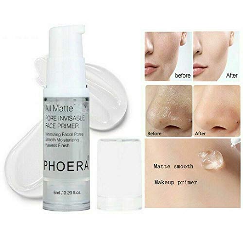 Phoera Face Primer Invisible Pores Base Oil Control Added Vitamins Makeup Base Pore Filler Moisturiser Matte Finish Long Lasting Makeup Skin Pore Minimizer Uk Cosmetics Aquapurity 6Ml… #TOP1