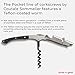 Pocket Prestige Waiters Corkscrew By Coutale Sommelier - Blackwood - French Patented Spring-Loaded Double Lever Wine Bottle Opener for Bartenders and Gifts - Sharp Micro-Serrated Knife