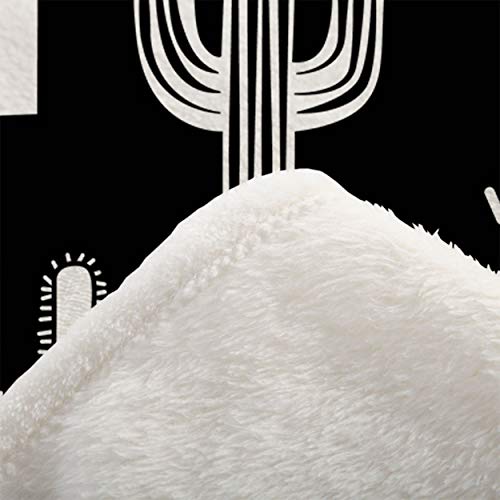 Mugod Western Cactus Throw Blanket Black And White Seamless Repeat Fun Western Cactus Decorative Soft Warm Cozy Flannel Plush Throws Blankets For Baby Toddler Dog Cat 30 X 40 Inch #TOP5