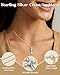 FUNRUN JEWELRY 925 Sterling Silver Cross Necklace for Women 3-Stone Cubic Zirconia Silver Cross Pendant Necklaces with 1MM Box Chain,18 Inches