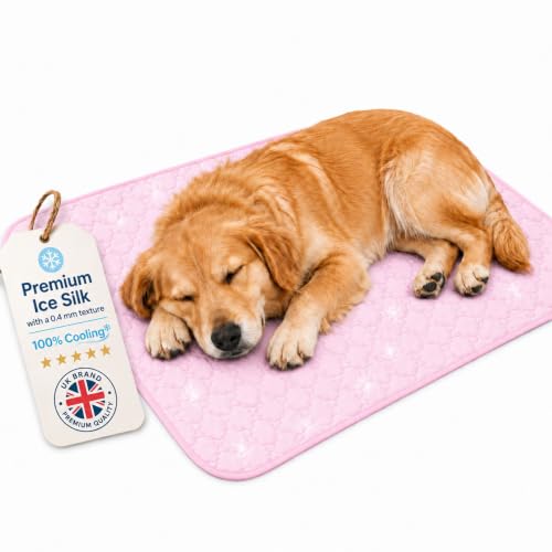 Tomtsucb Cooling Mat for Dogs XL, Washable Self Cooling Dog Mat Large, Breathable Non Slip Pet Cooling Mat for Dogs Large, Cats, Crates, Sofa, Car & Garden (Pink,XL(100 * 70cm))