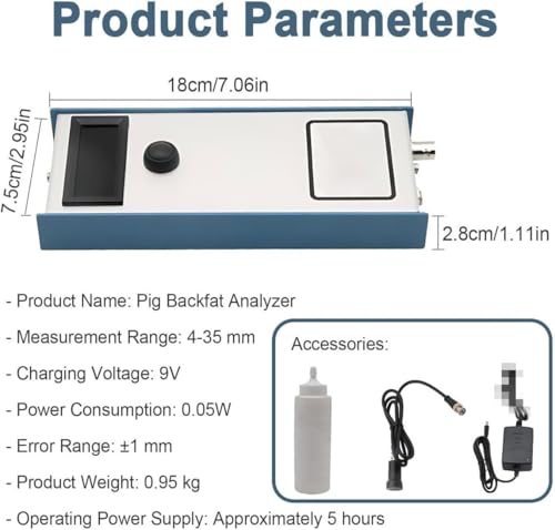Instrumento de medición de grosor de grasa dorsal de cerdo, medidor portátil de grasa dorsal con luz indicadora, adecuado para el hogar o comercial