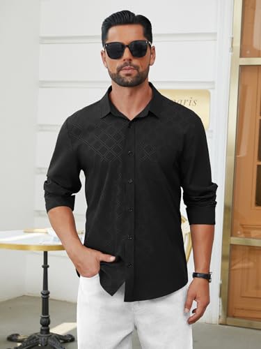 Hardaddy Mens Dress Shirt Long Sleeve Business Casual Button Down Shirts Men with Pocket Fall Winter3