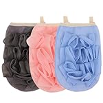 3 Pack Bath Loofah Body Sponge Brushes Loofah Exfoliating Glove Bath Shower Glove with Flower Bath Ball Bath Shower Loofah Sponge for Women and Men
