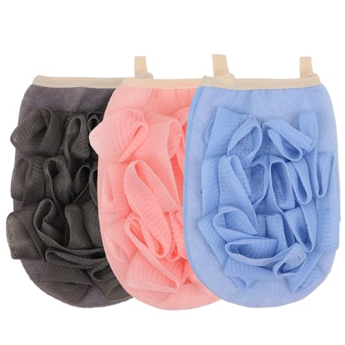 3 Pack Bath Loofah Body Sponge Brushes Loofah Exfoliating Glove Bath Shower Glove with Flower Bath Ball Bath Shower Loofah Sponge for Women and Men