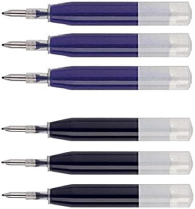 Intrepid6 Genuine Ion Gel Ink Refill [Bulk Packing] for Cross Roadster, Sheaffer ion, Vice, Penatia Gelicious, and Matrix Pens, 3 Black & 3 Blue with Gel sealant for Shelf Life Longevity