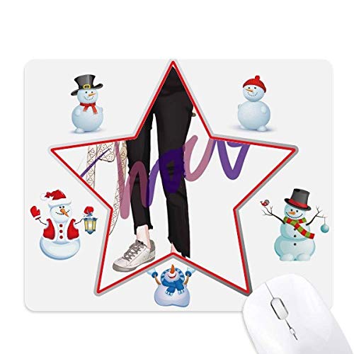 Tapis de souris Shock Girl bonhomme de neige de Noël idée cadeau