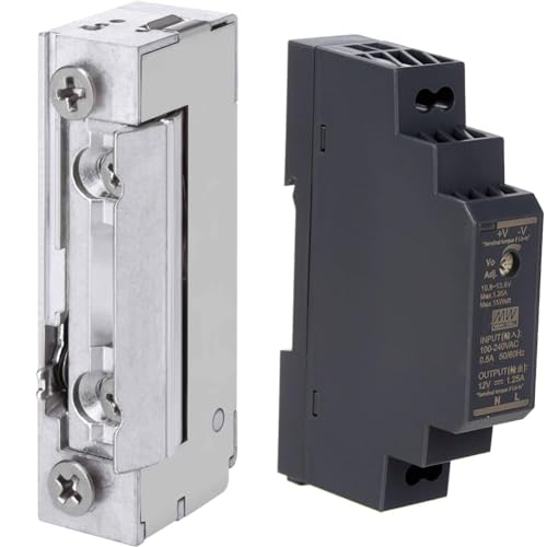 Eff-Eff 118E-A71 Türöffner 118E FaFix 10-24V AC/DC ohne Schließblech & Hutschienen-Netzteil, 15 W, 12 V, 1,25 A; MeanWell HDR-15-12; DIN-Schienen-Transformator.., 51.59 €