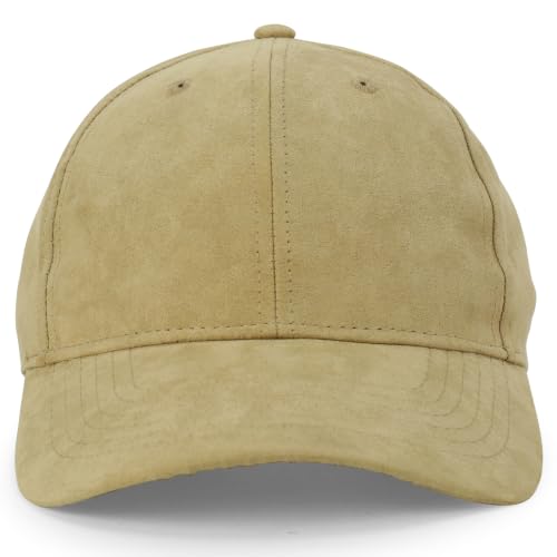 Image of Trendy Apparel Shop Plain Faux Suede Leather Adjustable Structured Baseball Cap