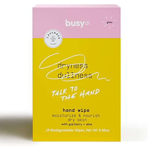 Glow Line Individual Hand Wipes - Hand Wipes Travel Size, Lavender Rose Travel Hand Wipes - Moist Towelettes Individually Wrapped, Wet Wipes Individually Wrapped w/Murumuru Seed & Peptides - 15 ct