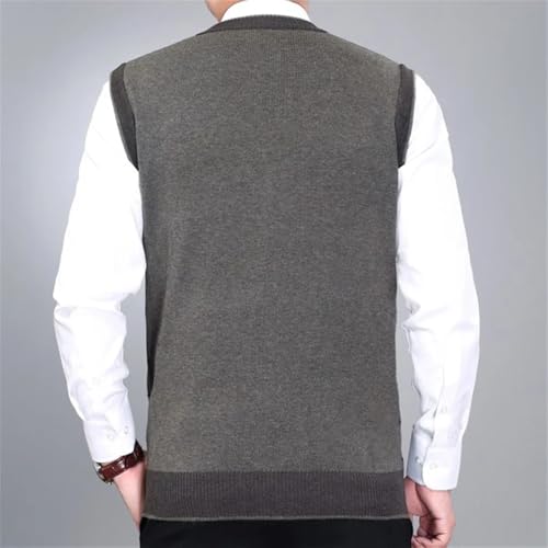 Bollrllr 2024 Winter Men's Knitted Cardigan Sweater Vest Casual Retro V-Neck Warm Large Size Vest3