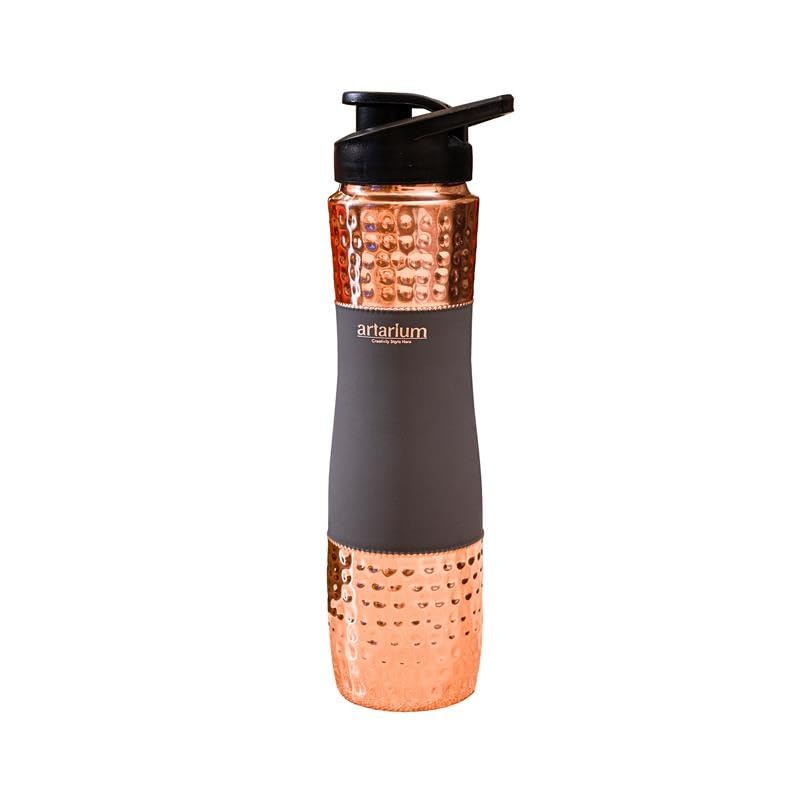 Image of Artarium Sipper Bottle 100% Pure Copper Water Bottle Leak Proof Protection Durable & Rust Proof Copper Bottle With Added Health Benefits (Sipper Water Bottle Gray 1 Litre)