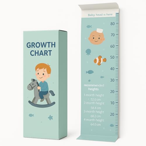 Nazarian's Finest Baby Growth Chart Height Ruler, Ocean Theme Wall Decor, 80cm Measurement Scale,