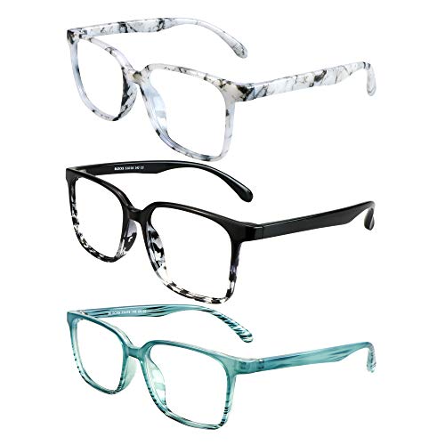 Image of Blue Light Blocking Glasses 3 Pack Square Frame Computer Gaming Reading Glasses Men Women Anti Eyestrain