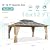 MELLCOM 12x16FT Hardtop Gazebo,Wooden Finish Coated Aluminum Patio Gazebo with Aluminum Composite Double Roof for Patio Lawn and Garden, Curtains and Netting Included